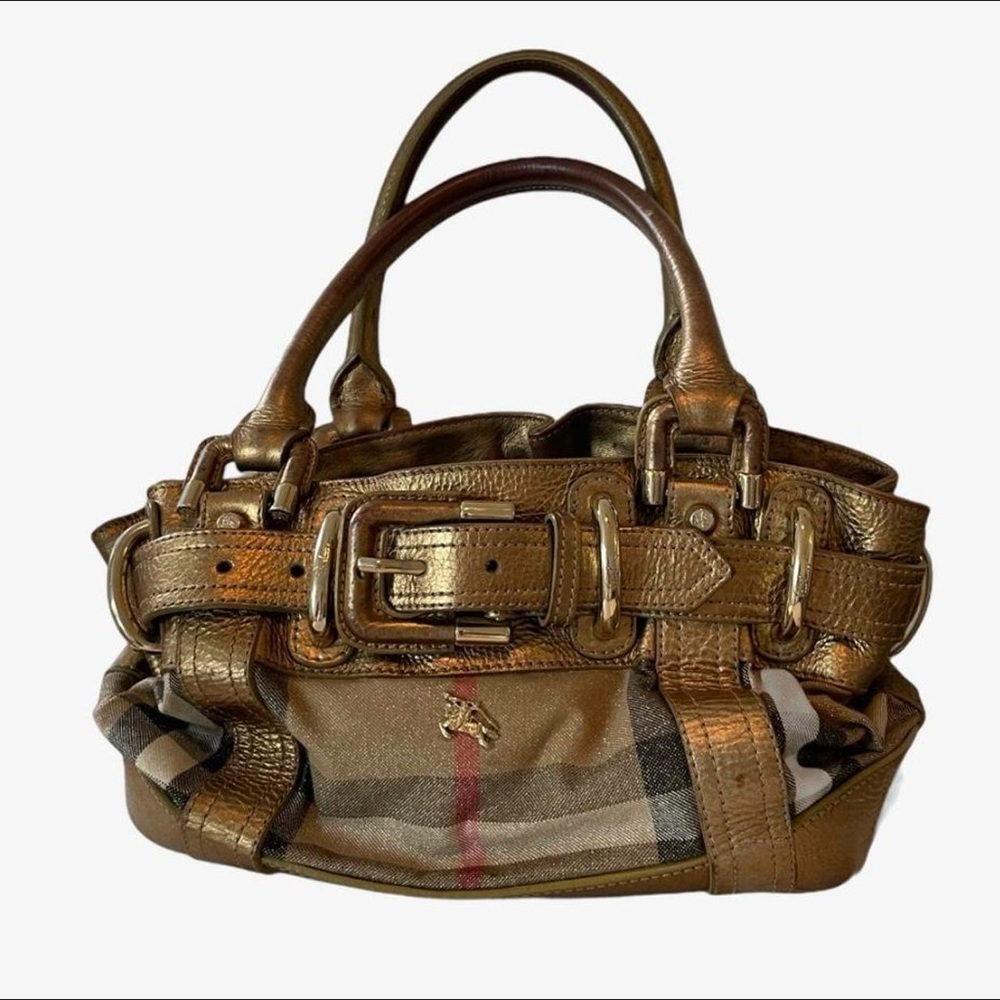 AUTHENTIC VINTAGE BURBERRY GOLD HAND BAG